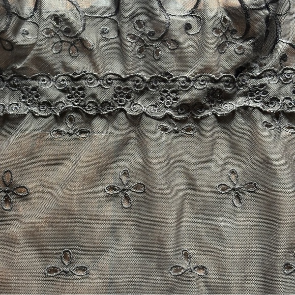 Victoria’s Secret Black Sheer Embroidered Babydoll Slip Lingerie Medium Y2K - Picture 5 of 6